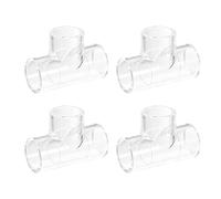 sourcing map 4uds Transparente Acrílico Tubo Codo, 20mm/0,79" 3 Vías Codo T-Forma Tubo Montaje Adaptador para Acuarios Agua Peces Tanque