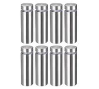 sourcing map 5/8 Diámetro x 2" (16x52mm) Separador Tornillos Pared Montaje Letreros Soportes Acrílico Vidrio Clavos 8Uds