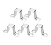 sourcing map 5 abrazaderas de tubo cuadradas de 20 x 40 mm, acero inoxidable 304, hebilla de tubo cuadrada gruesa en forma de U, conector de puntal para cable de manguera de tubo, color plateado