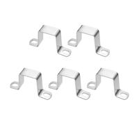 sourcing map 5 abrazaderas de tubo cuadradas de 30 x 40 mm, acero inoxidable 304, hebilla de tubo cuadrada gruesa en forma de U, conector de puntal para cable de manguera de tubo, color plateado