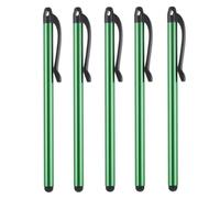 sourcing map 5 bolígrafos capacitivos metálicos para pantalla táctil, de aleación de aluminio, universales, con puntas de goma, color verde