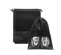 sourcing map 5 bolsas de viaje para zapatos no tejidas, organizadoras con cordón, a prueba de polvo, bolsas de almacenamiento de zapatos portátiles con ventana transparente, para hombres y mujeres