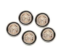 sourcing map 5 botones de perlas de imitación de color blanco dorado de 40 L, 25 mm, 2,5 cm de diámetro, 1,1 cm de grosor, botón de costura redondo de plástico, cierre de repuesto para manualidades