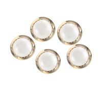sourcing map 5 botones de perlas de imitación de color dorado y blanco de 40 L, 25 mm, 2,5 cm de diámetro, 1,2 cm de grosor, botón de costura redondo de plástico, cierre de repuesto para abrigos, ropa