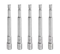 sourcing map 5 brocas de destornillador de tuerca de 7 mm, vástago hexagonal de 1/4 pulgadas de largo, magnéticos, 6 puntos, ajuste rápido de pernos de acero CR-V para taladros eléctricos