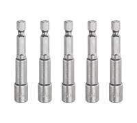 sourcing map 5 brocas para destornillador de tuerca, 1/4 pulgadas, vástago hexagonal de 2.56 pulgadas (65 pulgadas) de largo, llaves magnéticas de 6 puntos, ajuste rápido de pernos de acero CR-V para
