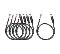 sourcing map 5 cables de alimentación CC, conector macho de 5,5 mm x 2,5 mm a cable desnudo extremo abierto de 50 cm para PC, laptop, juguetes, teléfonos celulares, dispositivos electrónicos