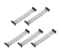 sourcing map 5 cables planos de conector IDC, 20 pines de 2,54 mm de paso, 15 cm de longitud, FC a FC, conector hembra doble, cable plano para electrónica industrial, color gris