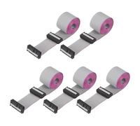 sourcing map 5 cables planos de conector IDC, 24 pines de 2,54 mm, paso de 1,5 m de longitud, FC a FC hembra doble, cable plano para electrónica industrial, color gris