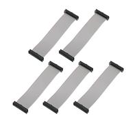 sourcing map 5 cables planos de conector IDC, 24 pines de 2 mm de paso de 10 cm de longitud FC a FC, conector hembra doble, cable plano para electrónica industrial, color gris