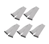 sourcing map 5 cables planos de conector IDC, 30 pines de 2 mm de paso, 25 cm de longitud, FC a FC, conector hembra doble, cable plano para electrónica industrial, color gris