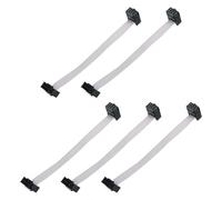 sourcing map 5 cables planos de conector IDC, 6 pines de 2,54 mm de paso, 10 cm de longitud, FC a FC, conector hembra doble, cable plano para electrónica industrial, color gris