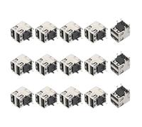 sourcing map 5 conectores USB 2.0 tipo A macho de doble puerto, adaptador de repuesto de reparación de 8 pines DIP de 90 grados, puerto jack para proyectos electrónicos de bricolaje, color negro