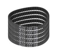 sourcing map 5 correas dentadas de goma HTD-3M de 62 dientes, paso de 186 mm de largo x 6 mm de ancho x 2,4 mm de alto, correa dentada de polea de bucle cerrado