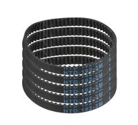 sourcing map 5 correas dentadas de goma HTD-3M de 64 dientes, paso de 192 mm de largo x 6 mm de ancho x 2,4 mm de alto, correa dentada de polea de bucle cerrado