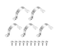 sourcing map 5 correas rígidas de tubo de 2-1/4 pulgadas de 2-1/4 pulgadas, abrazadera de conducto de acero inoxidable 304, soporte en U grueso, abrazadera de tubo resistente con tornillos