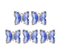 sourcing map 5 dijes de mariposa chapados en oro de cristal, colgante de circonita de latón para accesorios de teléfono, llavero, manualidades, azul oscuro, 12 x 10 mm, 12x10mm, Crystal