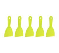 sourcing map 5 espátulas de plástico flexible de 4 pulgadas de ancho, herramienta de raspador de pintura para pegar yeso, esparcir pintura, arañar la pared, color amarillo