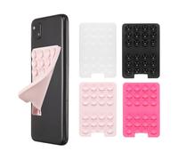 sourcing map 5 fundas adhesivas de silicona con ventosa para teléfono, antideslizante, soporte de ventosa de 8,6 x 5,8 cm para teléfono celular, selfie y video, 5 colores