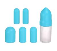 sourcing map 5 fundas de silicona para botellas de viaje, mangas elásticas a prueba de fugas de 2,2 cm, 2,8 cm, 4 cm de diámetro, accesorios de viaje para champú, botellas corporales, color azul