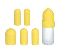 sourcing map 5 fundas de silicona para botellas de viaje, mangas elásticas a prueba de fugas de 2,2 cm, 2,8 cm, 4 cm de diámetro, accesorios de viaje para champú, botellas corporales, color amarillo