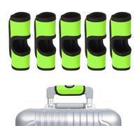 sourcing map 5 fundas para asa de equipaje, fundas de neopreno huecas para bolsa de mano, identificadores de equipaje, fundas de asa de maleta para maleta, bolsas de viaje, color verde hierba