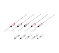 sourcing map 5 fusibles térmicos de temperatura de metal SF139Y 142 °C, 142.0 °C, 15 A, 250 V, fusible térmico de corte con 10 conectores BN1.25 de terminal desnudo para transformador de motor