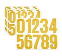 sourcing map 5 hojas de vinilo para números de casa, 10 cm, impermeables, autoadhesivas, para buzón, letrero, ventana, puerta, número de dirección, color amarillo