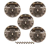 sourcing map 5 Juegos Pestillos Pasador de Caja Cofre de madera rectangular Cierre de Carcasa tipo broche tono bronce 40mm