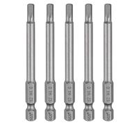 sourcing map 5 llaves de broca de cabeza hexagonal H4.0 de 4 mm, punta plana métrica de 1/4 pulgadas, vástago hexagonal de 80 mm de largo, hexagonal, destornillador industrial, puntas de potencia