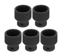 sourcing map 5 llaves de vaso de impacto poco profundo de 1/2 pulgada x 30 mm de 12 puntos métricas CR-V de acero para reparación de tuercas de automóviles en el hogar