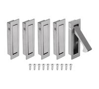 sourcing map 5 manijas de puerta de bolsillo, tirador de borde de puerta de acero inoxidable 304, herrajes de puerta de bolsillo para armario corredizo, hogar, oficina, hoteles, color gris
