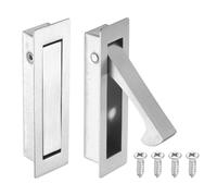 sourcing map 5 manijas de puerta de bolsillo, tirador de borde de puerta de acero inoxidable 304, herrajes de puerta de bolsillo para armario corredizo, hogar, oficina, hoteles, cepillado