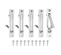 sourcing map 5 manijas de puerta de bolsillo, tirador de borde de puerta de acero inoxidable 304, herrajes de puerta de bolsillo para armario corredizo, hogar, oficina, hoteles, lijado