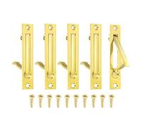 sourcing map 5 manijas de puerta de bolsillo, tirador de borde de puerta de acero inoxidable 304, herrajes de puerta de bolsillo para armario corredizo, hogar, oficina, hoteles, espejo dorado