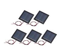 sourcing map 5 mini paneles solares de 2 V, 0,26 W, 130 mA, panel solar policristalino pequeño con 2 cables para bricolaje, materiales de juguete eléctrico, cargador, 54 mm x 54 mm