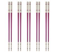 sourcing map 5 pares de palillos de acero inoxidable, 23,5 cm, cuadrados, ligeros, accesorios de vajilla a granel para el hogar, cocina, olla caliente, color morado