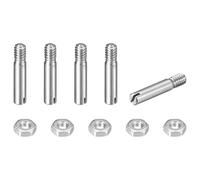 sourcing map 5 pasadores cilíndricos ranurados, M2,5 x 10 mm, acero inoxidable 304, rosca externa, tornillo ranurado con tuerca para instalación de muebles de gabinete (GB878)