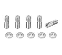 sourcing map 5 pasadores cilíndricos ranurados, M2,5 x 6 mm, acero inoxidable 304, rosca externa, tornillo ranurado con tuerca para instalación de muebles de gabinete (GB878)