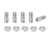 sourcing map 5 pasadores cilíndricos ranurados, M2 x 6 mm, acero inoxidable 304, rosca externa, tornillo ranurado con tuerca para instalación de muebles de gabinete (GB878)
