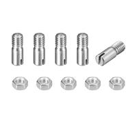 sourcing map 5 pasadores cilíndricos ranurados, M3 x 8 mm, acero inoxidable 304, rosca externa, tornillo ranurado con tuerca para instalación de muebles de armario (GB878)