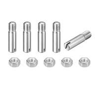 sourcing map 5 pasadores cilíndricos ranurados, M4 x 16 mm, acero inoxidable 304, rosca externa, tornillo ranurado con tuerca para instalación de muebles de armario (GB878)