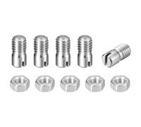 sourcing map 5 pasadores cilíndricos ranurados, M6 x 10 mm, acero inoxidable 304, rosca externa, tornillo ranurado con tuerca para instalación de muebles de armario (GB878)