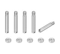 sourcing map 5 pasadores cilíndricos ranurados, M6 x 40 mm, acero inoxidable 304, rosca externa, tornillo ranurado con tuerca para instalación de muebles de armario (GB878)