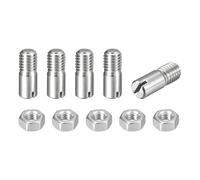 sourcing map 5 pasadores cilíndricos ranurados, M8 x 20 mm, acero inoxidable 304, rosca externa, tornillo ranurado con tuerca para instalación de muebles de armario (GB878)