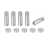sourcing map 5 pasadores cilíndricos ranurados, M8 x 30 mm, acero inoxidable 304, rosca externa, tornillo ranurado con tuerca para instalación de muebles de armario (GB878)