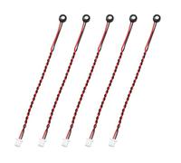 sourcing map 5 pastillas de condensador de micrófono electret, mini condensador electret de 4 mm de diámetro con cables de 80 mm, 58 dB para audio, color negro