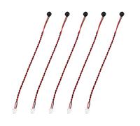 sourcing map 5 pastillas de condensador de micrófono electret, mini condensador electret de 4 mm de diámetro con cables de 100 mm, 58 dB para audio, color negro