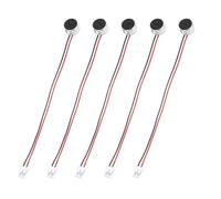 sourcing map 5 pastillas de condensador de micrófono electret, mini condensador electret de 9,7 mm de diámetro con cables de 100 mm, 50 dB para audio, color negro