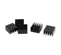 sourcing map 5 Pcs 8,8mm x 8,8mm x 5mm Negro Disipador de Calor de Aluminio Tono de Plata para Mosfet
